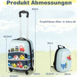 Hartschalen-Koffer 2-Teiliges Handgepäck-Set mit Spinner-Rädern Rollender Blau