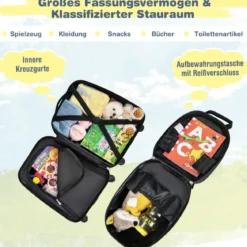 Hartschalen-Koffer 2-Teiliges Handgepäck-Set mit Spinner-Rädern Rollender Blau