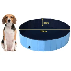 Haustier Pool Tragbarer Haustier Swimmingpool Faltbare Badewanne Pool für Hunde Katzen Kinder Blau
