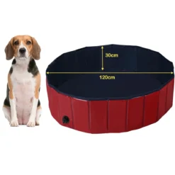 Haustier Pool Tragbarer Haustier Swimmingpool Faltbare Badewanne Pool für Hunde Katzen Kinder Rot