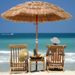 Hawaiianischer Strandschirm mit Tragetasche & Neigbarem Design Tischschirm 175 cm