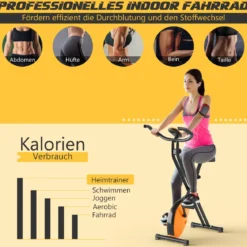 Heimtrainer Ergometer Fitnessfahrrad LCD Display Fahrrad bis 100kg belastbar