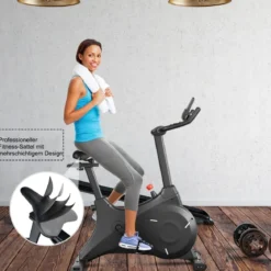 Heimtrainer Indoor Fahrrad Stationäres Fahrrad mit Magnetischem Widerstand Schwarz