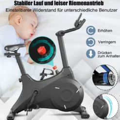 Heimtrainer Indoor Fahrrad Stationäres Fahrrad mit Magnetischem Widerstand Schwarz