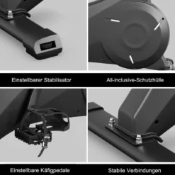 Heimtrainer Indoor Fahrrad Stationäres Fahrrad mit Magnetischem Widerstand Schwarz