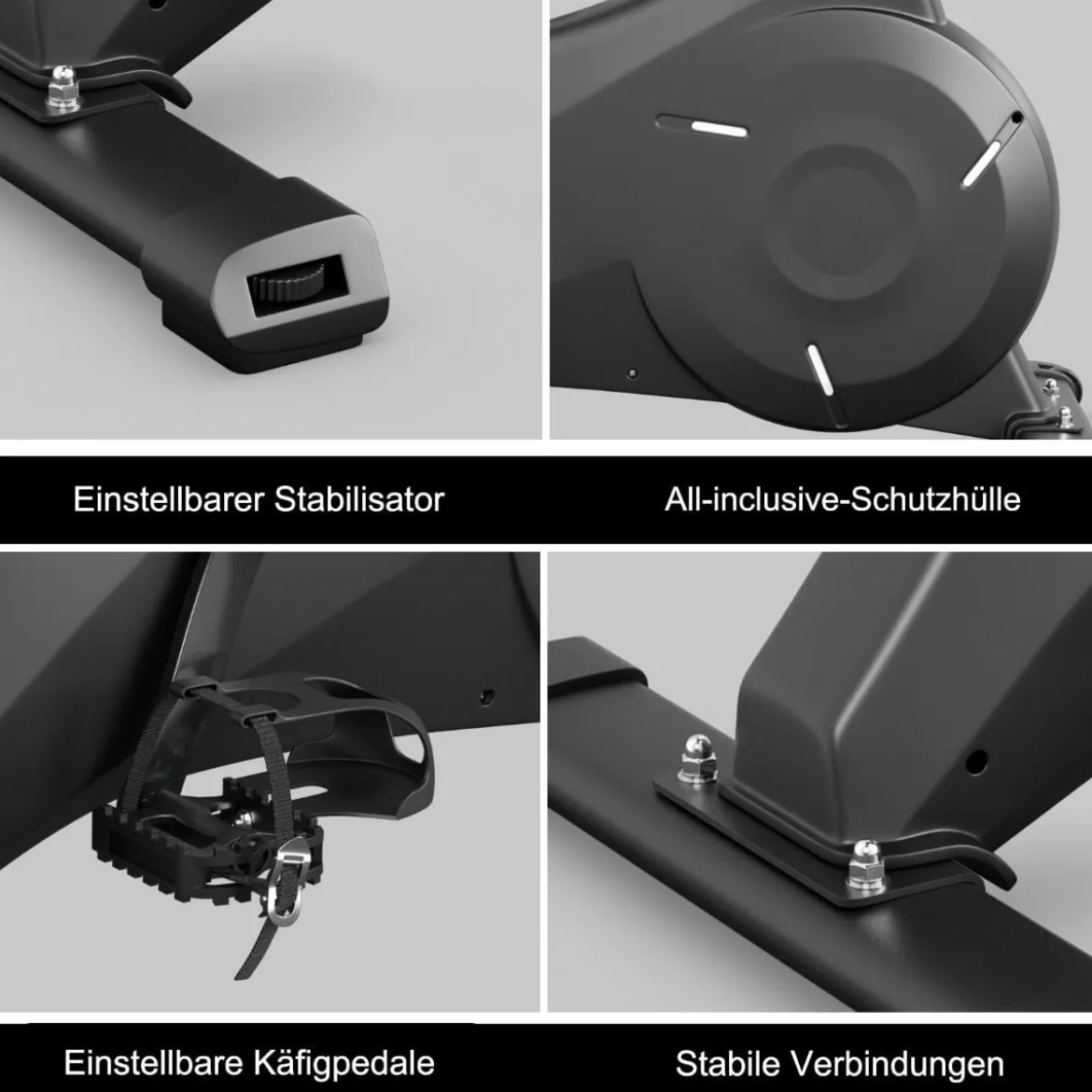 Heimtrainer Indoor Fahrrad Stationäres Fahrrad mit Magnetischem Widerstand Schwarz