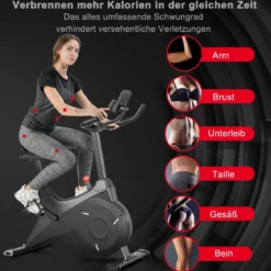 Heimtrainer Indoor Fahrrad Stationäres Fahrrad mit Magnetischem Widerstand Schwarz