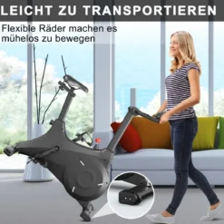 Heimtrainer Indoor Fahrrad Stationäres Fahrrad mit Magnetischem Widerstand Schwarz