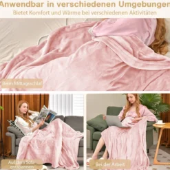 Heizdecke mit Abschaltautomatik & 4 Temperaturstufen & Timer & Überhitzungsschutz Rosa