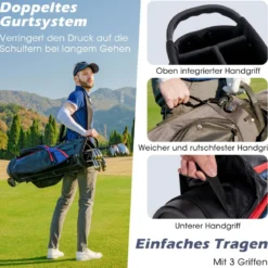 Herren Golfschläger Set 11 teilige Golfschlägersätze rechtshändig mit Regenhaube Blau