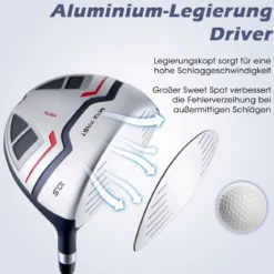 Herren Golfschläger Set 11 teilige Golfschlägersätze rechtshändig mit Regenhaube Blau