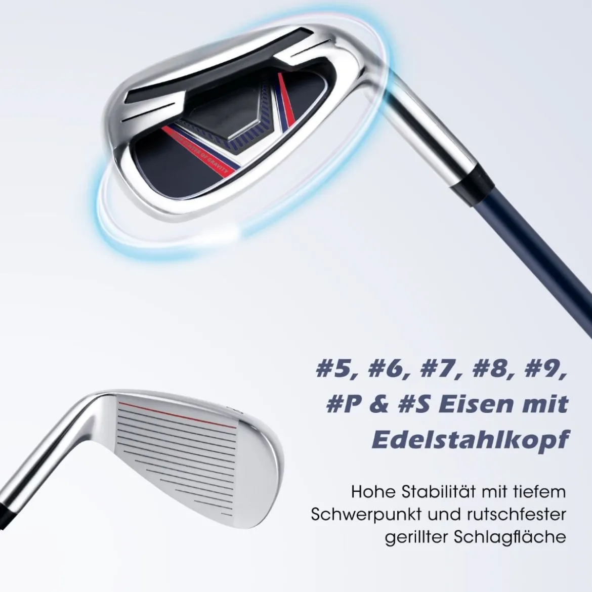 Herren Golfschläger Set 11 teilige Golfschlägersätze rechtshändig mit Regenhaube Blau