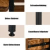 H-förmiger Computertisch mit 2 Schubladen & Tastaturauszug 141 x 51 x 112 cm Braun