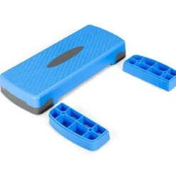 Höhenverstellbarer Aerobic Stepper Fitnesstrainer Plattform verstellbarer Stepper 66 x 28 x 15cm Blau