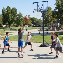 Höhenverstellbarer Basketballständer Outdoor Basketballkorb mit Rollen & Ständer Basketballanlage