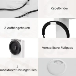 Höhenverstellbarer Schreibtisch 120 x 60 cm elektrischer Stehschreibtisch Rustikales Weiß