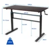 Höhenverstellbarer Stehtisch Sitz-Steh-Schreibtisch mit Kurbel 120 x 60 x 75-113 cm Braun