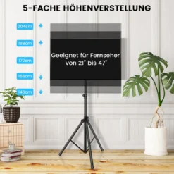 Höhenverstellbarer TV Ständer für 21–47 Zoll Plasma/LCD/LED Fernseher & Flach bis zu 35 kg
