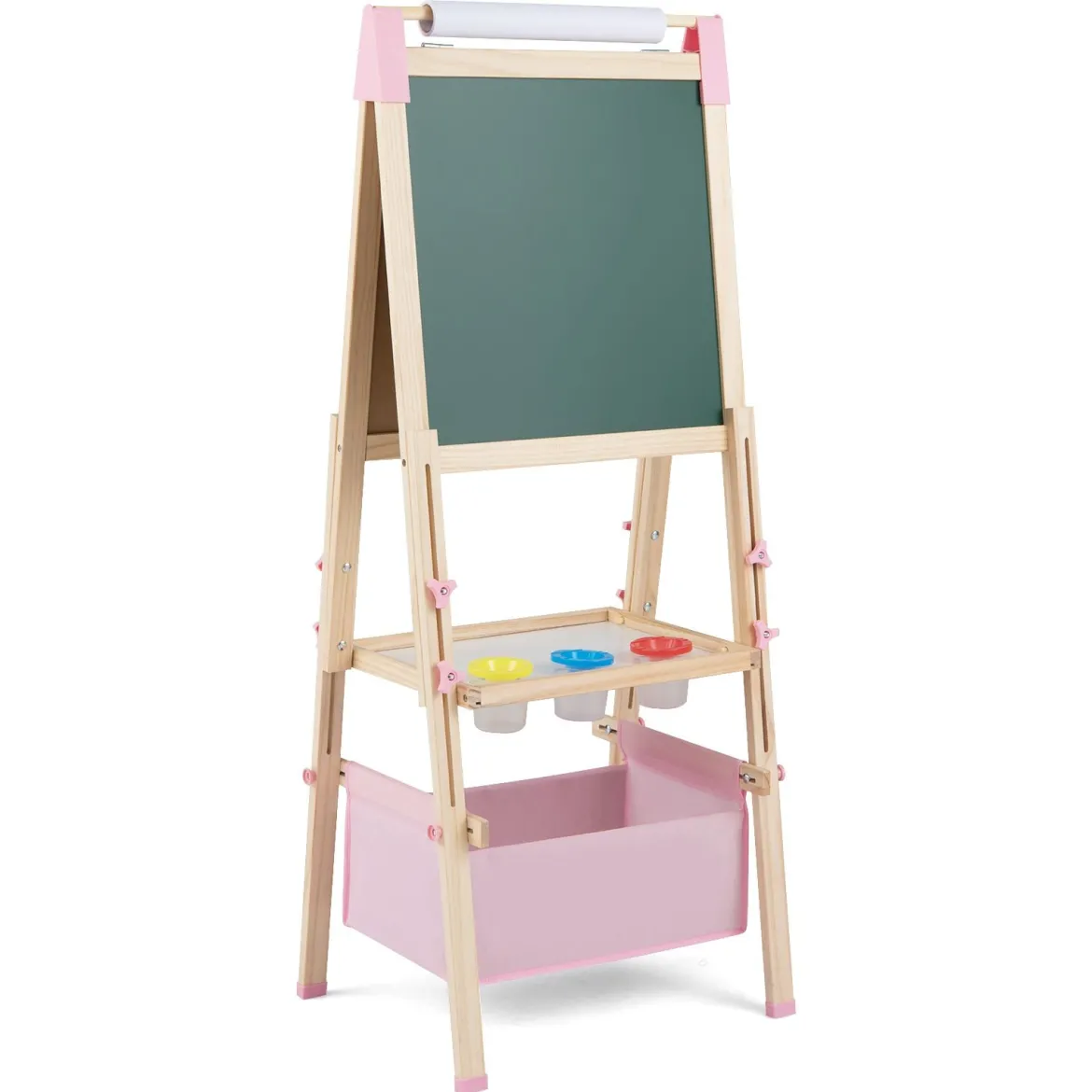 Höhenverstellbare Zeichentafel für Kinder doppelseitige Staffelei mit magnetischer Tafel Natur