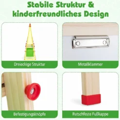 Höhenverstellbare Zeichentafel für Kinder Doppelseitige Staffelei mit Magnetischer Tafel Grün