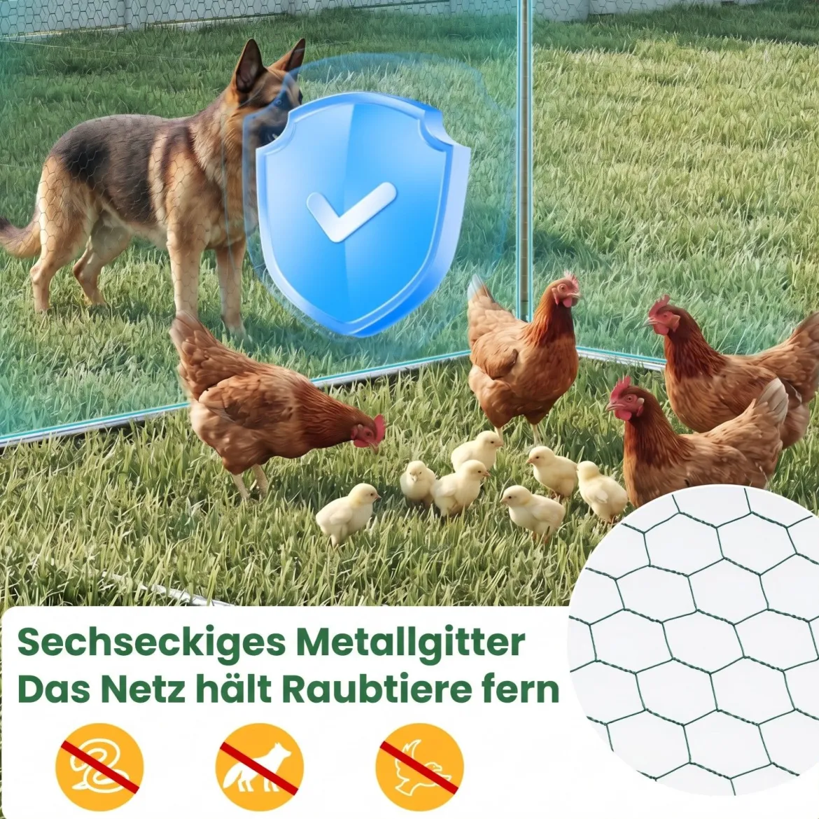 Hühnerstall aus Metall 3x2x2M Freilaufgehege mit Wasserfestem PE-Tuch & Sicherheitsschloss