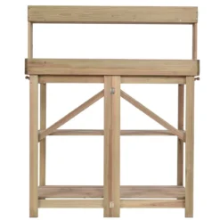 Hölzerne Outdoor-Pflanzbank Tisch aus Tannenholz Garten Arbeitstisch 100 x 49 x 121 cm Natur