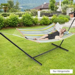 Hängematte mit Kissen Belastbarkeit bis 150 kg Liegefläche ca. 190 x 140 cm Hellblau