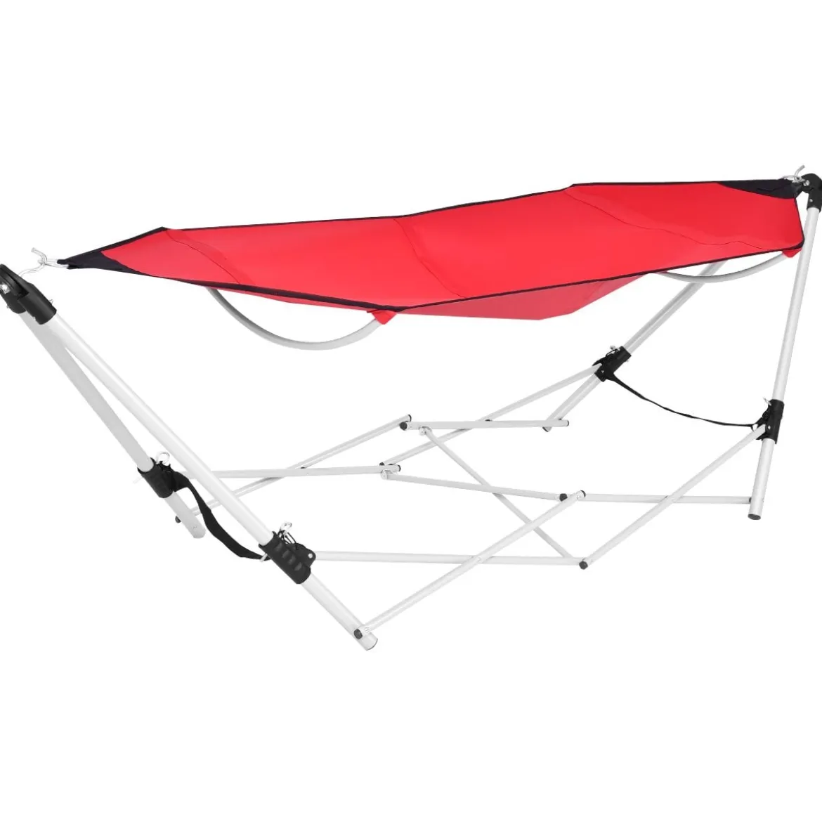 Hängematte mit klappbar Gestell Hängemattengestell 240 x 80 x 73 cm Rot