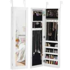 Hängender Schmuckschrank Holz Wandspiegel Schmuck Spiegelschrank Schmuck Organizer