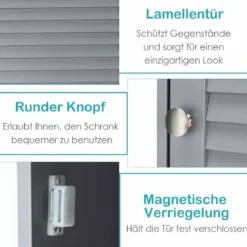 Hängeschrank Badezimmerschrank Wandschrank mit Verstellbarem Einlegeboden Grau