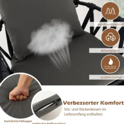 Hängesessel mit Gestell Faltbarer Hängestuhl mit gemütlichen Sitz- und Rückenkissen