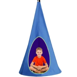 Hängezelt Hängehöhle Hängesessel Kinder Fly Schaukel Kinder Hängehöhle Hängesessel 80x80x140cm Blau