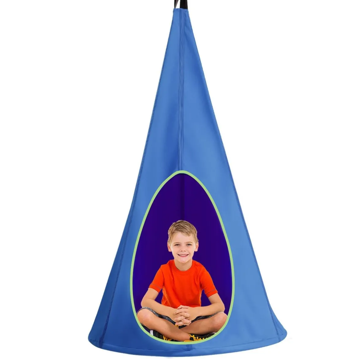 Hängezelt Hängehöhle Hängesessel Kinder Fly Schaukel Kinder Hängehöhle Hängesessel 80x80x140cm Blau