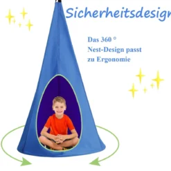 Hängezelt Hängehöhle Hängesessel Kinder Fly Schaukel Kinder Hängehöhle Hängesessel 80x80x140cm Blau