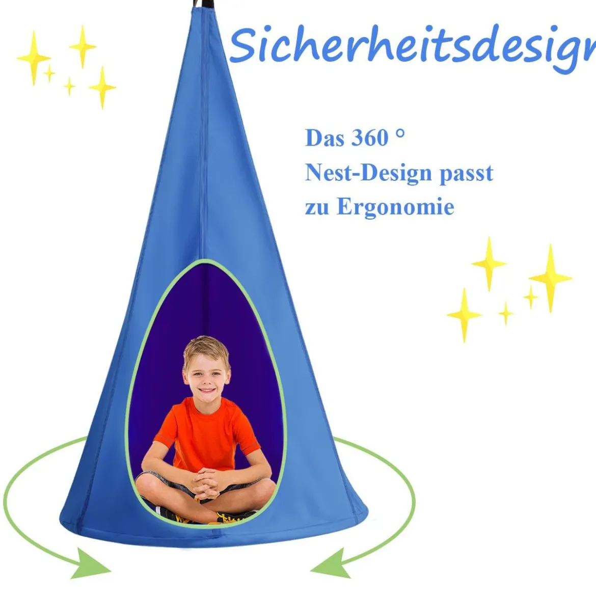 Hängezelt Hängehöhle Hängesessel Kinder Fly Schaukel Kinder Hängehöhle Hängesessel 80x80x140cm Blau