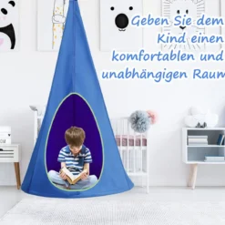 Hängezelt Hängehöhle Hängesessel Kinder Fly Schaukel Kinder Hängehöhle Hängesessel 80x80x140cm Blau