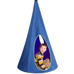 Hängezelt Hängehöhle Hängesessel Kinder Fly Schaukel Kinder Hängehöhle Hängesessel 80x80x140cm Blau