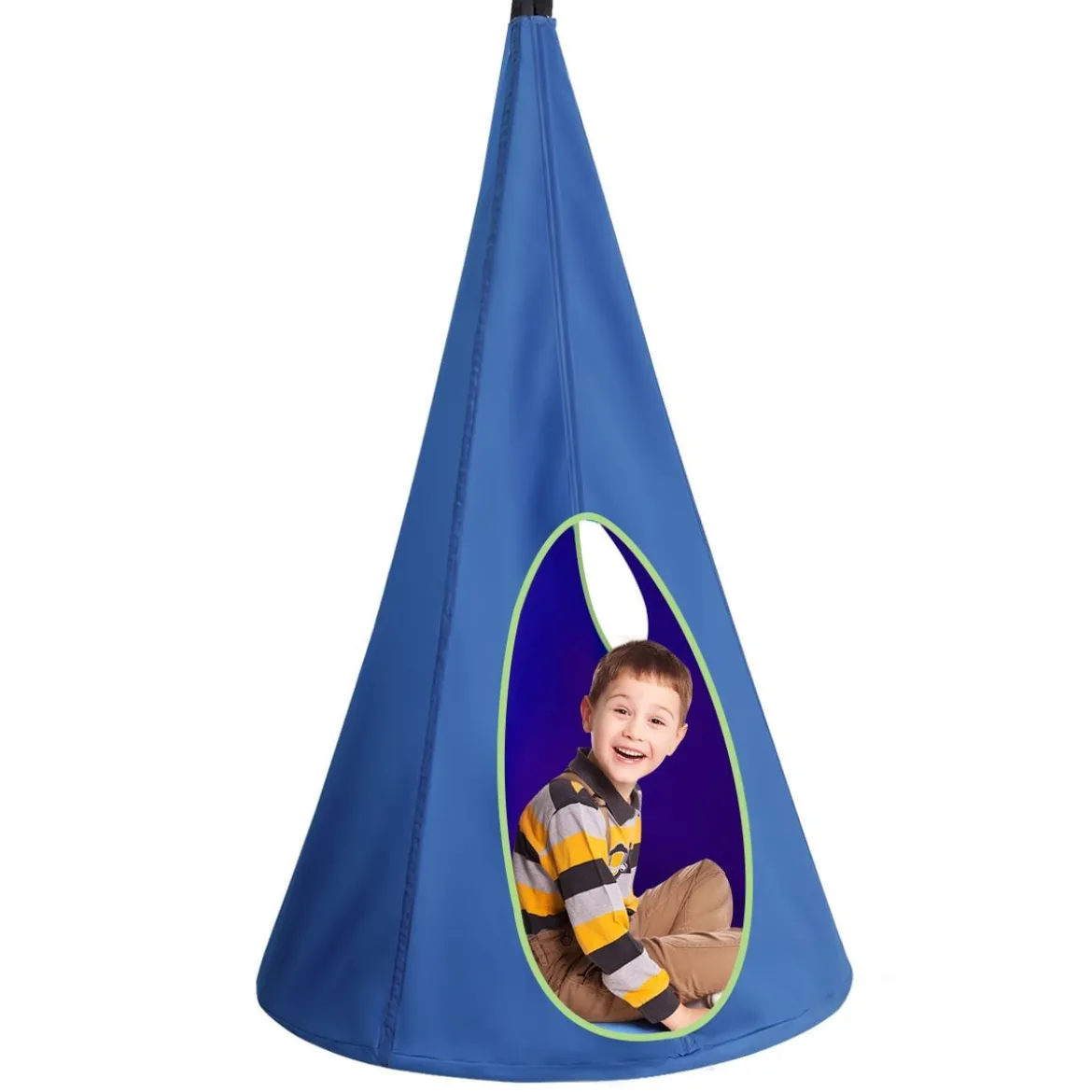 Hängezelt Hängehöhle Hängesessel Kinder Fly Schaukel Kinder Hängehöhle Hängesessel 80x80x140cm Blau