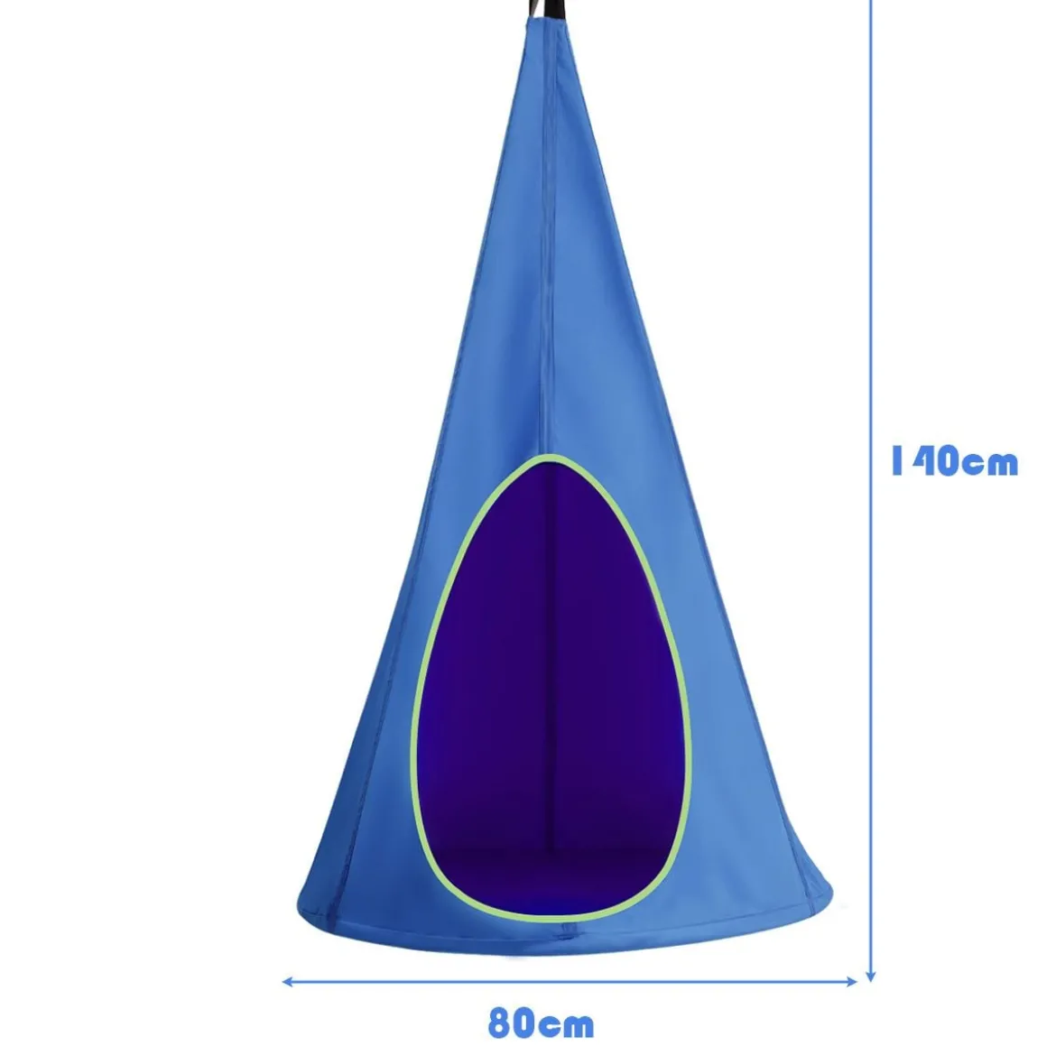 Hängezelt Hängehöhle Hängesessel Kinder Fly Schaukel Kinder Hängehöhle Hängesessel 80x80x140cm Blau