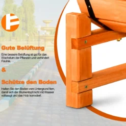 Hochbeet Gartenbeet mit 2 Pflanzkästen & Spalier 45 x 45 x 80,5 cm Orange