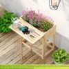 Hochbeet mit klappbarer Tischplatte Blumenkasten Holz mit Abflusslöchern 63 x 67 x 74 cm Natur