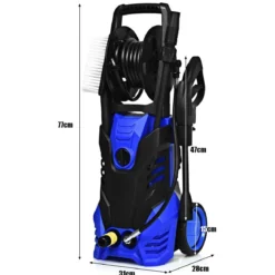Hochdruckreiniger mit Hochdruckdüse & Zubehör ideal für Garten und Haus 140 Bar 6 L/Min 2000W Blau