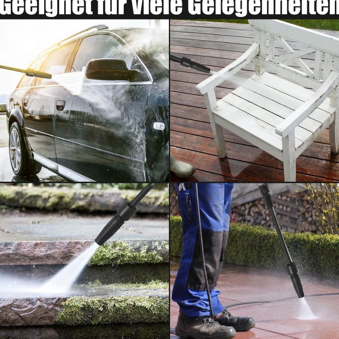 Hochdruckreiniger mit Hochdruckdüse & Zubehör ideal für Garten und Haus 140 Bar 6 L/Min 2000W Blau