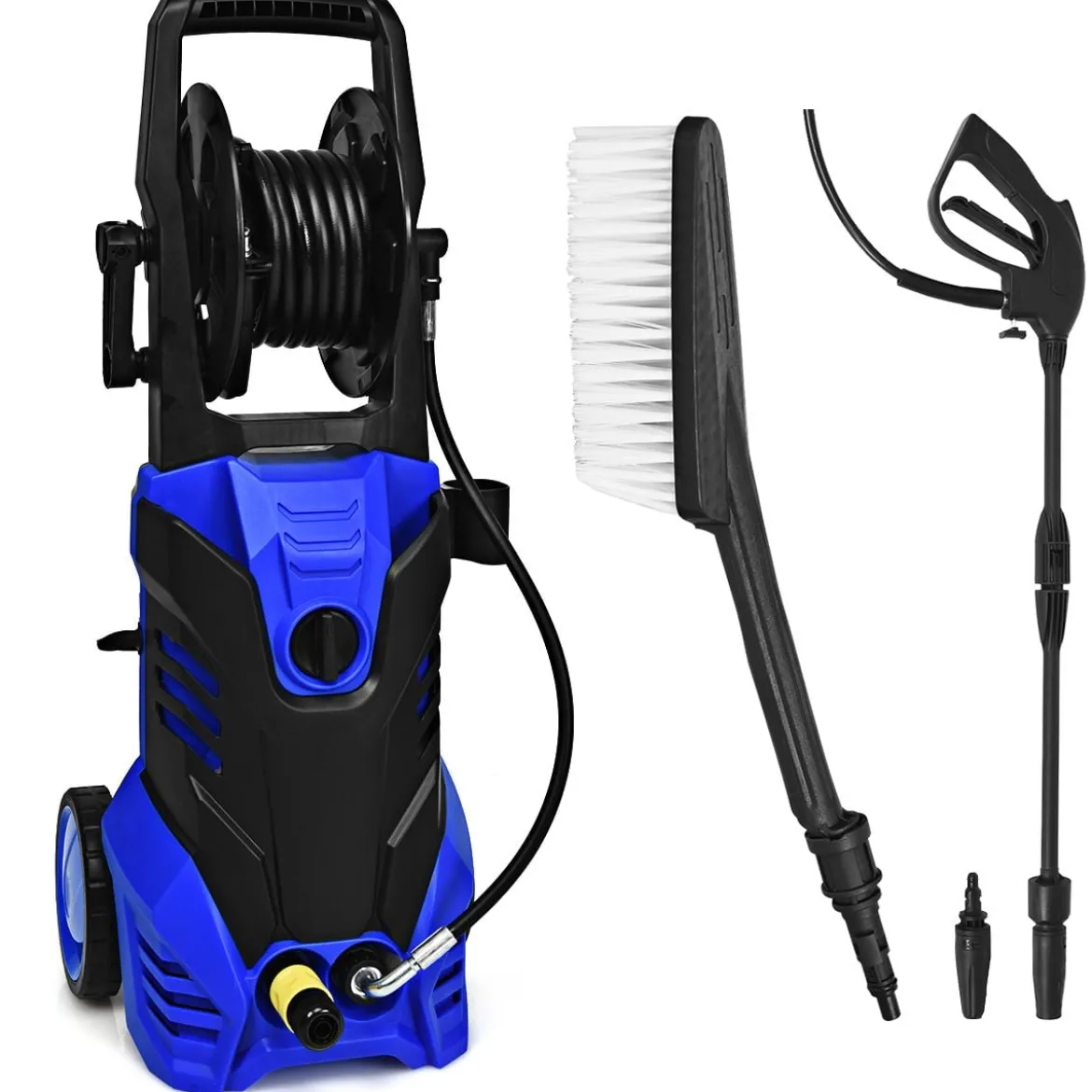 Hochdruckreiniger mit Hochdruckdüse & Zubehör ideal für Garten und Haus 140 Bar 6 L/Min 2000W Blau