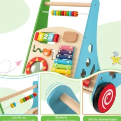 Holz Baby Lauflernhilfe mit glatten Griffe & Integrierten Spielaktivitäten Lauflernwagen