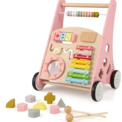 Holz Baby Lauflernhilfe mit glatten Griffe & Integrierten Spielaktivitäten Lauflernwagen