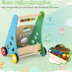 Holz Baby Lauflernhilfe mit glatten Griffe & Integrierten Spielaktivitäten Lauflernwagen