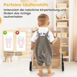 Holz Baby Lauflernhilfe mit Multi Aktivitätslernzentrum Montessori Schiebelauflernhilfe