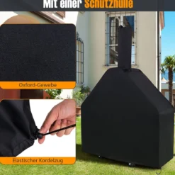 Holzgefeuerter Pizzaofen für den Außenbereich mit Schutzabdeckung 305 cm Pizzastein Pizzaschaufel & Grillrosten