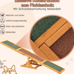 Holz-Hund Agility Wippe Hunde-Übungs- & Spielset Outdoor-Laufspielzeug Kletterplattform Gelb